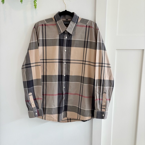 Barbour Sutherland Men's Button Down Long Sleeve Plaid Shirt 100% Cotton Size L - Picture 1 of 10